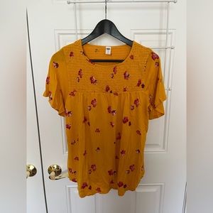 Old Navy Yellow floral blouse